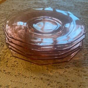 Pink depression glass plates